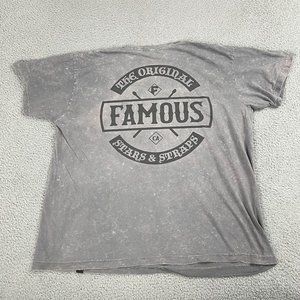 Famous Stars And Straps Shirt XL‎ Gray Mens Spellout Graphic Used